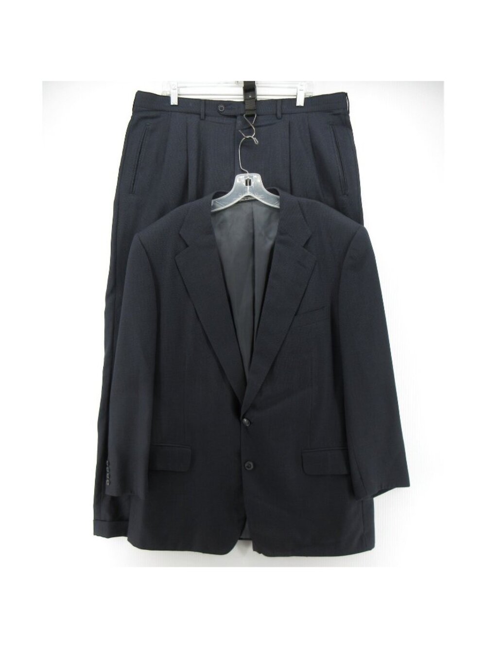 VGT Ermenegildo Zegna Suit Men 46 S Navy Barneys Super 150s Pleated 38X30
